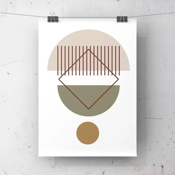 Modern Minimalist Boho Abstract Wall Art Print - Picture 2 of 3